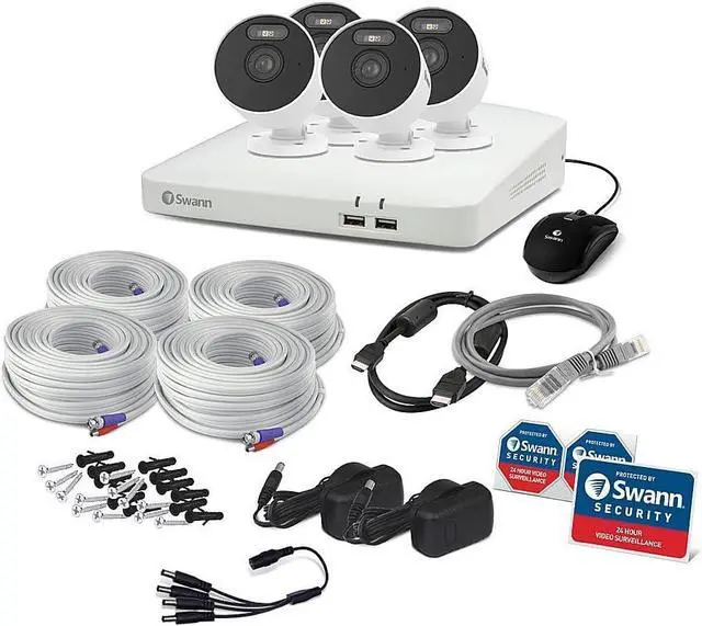 Alt view image 6 of 7 - Swann Home DVR Security System 1TB, 8 Channel 4 Camera, 1080P HD Video, Indoor Outdoor Surveillance CCTV, Color Night Vision, Heat Motion Detection