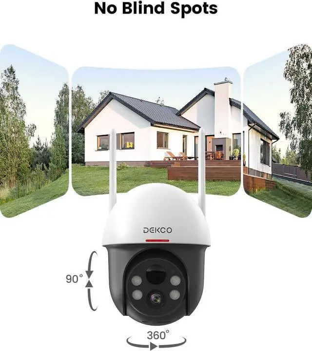 Alt view image 2 of 7 - Security Cameras Wireless Outdoor, Solar Powered, Panoramic PTZ, Auto Motion Tracking, True 2K, Color Night Vision, Spotlights, 2-Way Talk, 2 Pack