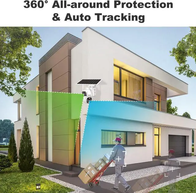 Alt view image 3 of 7 - GENBOLT Solar WiFi Security Camera Outdoor Wireless, 8W 15600mAh Battery Powered Home Surveillance Cam CCTV with Dual View, Dual Lens Spotlight IP Cam with Color Night, PIR Detection