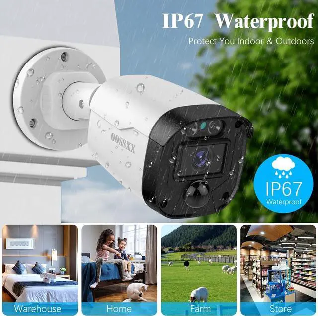 Alt view image 4 of 7 - Gadpiparty Full HD 5MP Definition &122° Ultra Wide-Angle Wired Security Camera System Outdoor Home Security Cameras CCTV Camera Security System Outside Surveillance Video Equipment Indoor