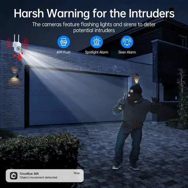 Alt view image 5 of 7 - Gadpiparty Camcamp Cameras for Home Security, 2-Way Audio Wireless Security Camera System, 1080P 4 Cam-Kit with 500GB HDD, Auto Tracking Color Night Vision 10CH Motion Detection Surveillance Security