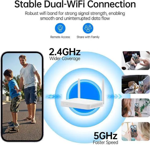 Alt view image 6 of 7 - Gadpiparty Camcamp Cameras for Home Security, 2-Way Audio Wireless Security Camera System, 1080P 4 Cam-Kit with 500GB HDD, Auto Tracking Color Night Vision 10CH Motion Detection Surveillance Security