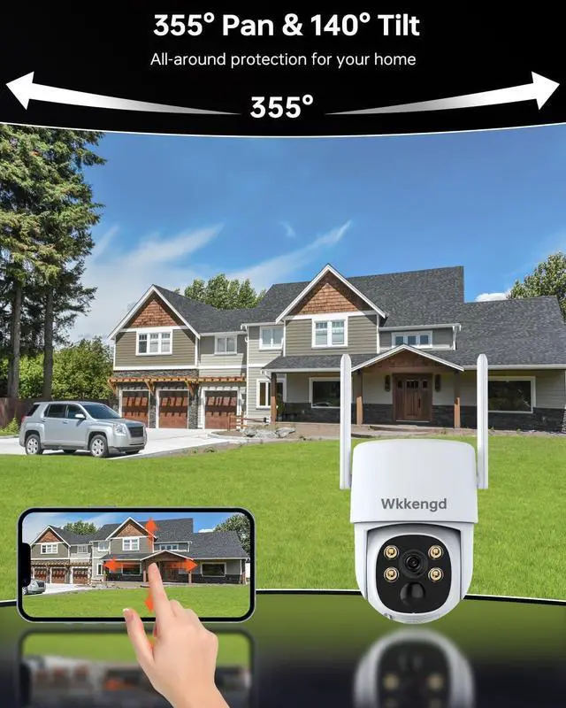 Alt view image 4 of 7 - Gadpiparty Blacklight Solar Security Wireless Camera System with 10" Monitor, 2K F1.0 5PCS Super Aperture PTZ Battery Powered Cameras for Home Security, Pre-Installed 1TB HDD, True Full Color Night V