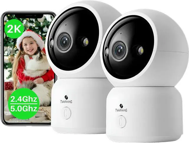 Main image of 2K Indoor Security Camera 2 Packs, Baby Monitor&Pet Camera 360-Degree for Home Security, Support 5/2.4GHz Wi-Fi, One-Touch Calls, Smart Motion Tracking, Night Vision,Free Cloud Storage