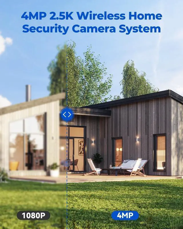 Alt view image 3 of 7 - Gadpiparty Camcamp Wireless Security Camera System, Solar-Powered 4MP 4 Cam-Kit with 7" Touchscreen Monitor, Outdoor Camera 0 Monthly Fee, Color Night Vision, Motion Detection, PTZ, 2 Way Audio for B
