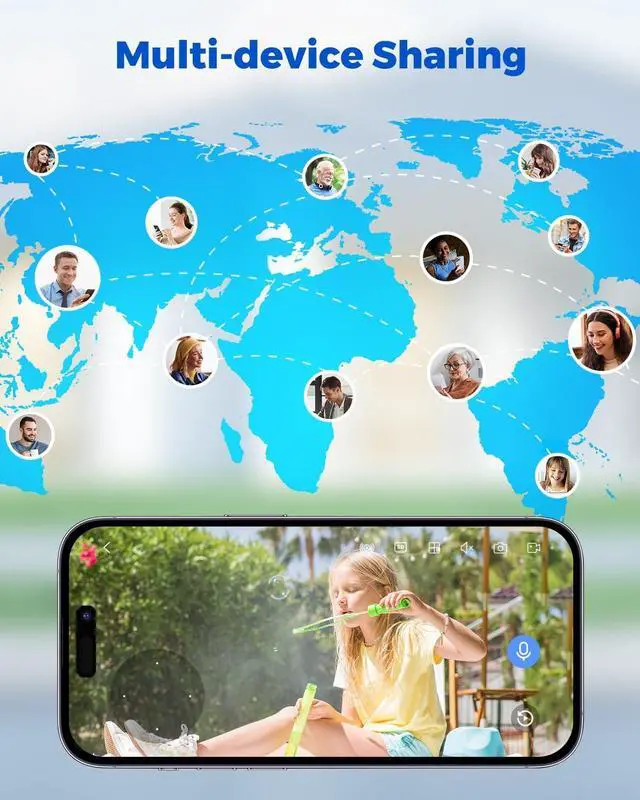 Alt view image 7 of 7 - Gadpiparty Camcamp Wireless Security Camera System, Solar-Powered 4MP 4 Cam-Kit with 7" Touchscreen Monitor, Outdoor Camera 0 Monthly Fee, Color Night Vision, Motion Detection, PTZ, 2 Way Audio for B