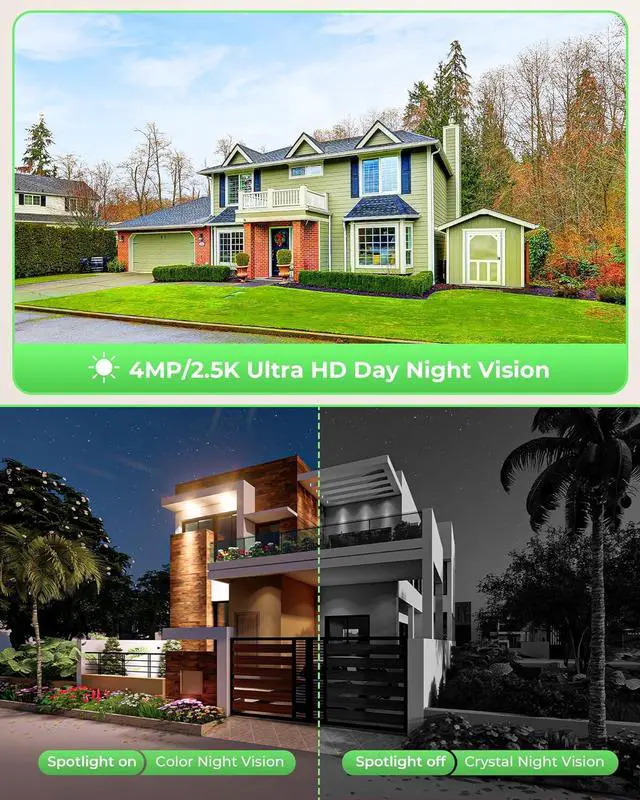 Alt view image 3 of 7 - Gadpiparty CAMCAMP Wireless Solar Home Security System with 10" 10CH NVR Monitor &500GB HDD, 0 Monthly Fee, 5pcs 2K PTZ Solar Security Camera Outdoor, HDMI Output Color Night Vision Motion Alert 2-Wa