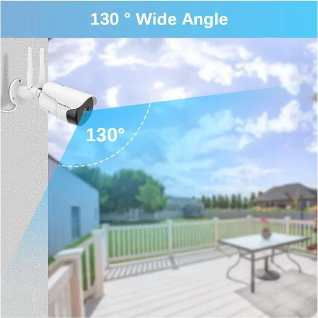 Alt view image 3 of 7 - Gadpiparty 130° Wide-Angle & 2-Way Audio Outdoor Wireless Security Camera System, WiFi Video Surveillance, Home Security Cameras