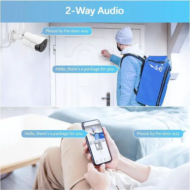 Alt view image 2 of 7 - Gadpiparty 130° Wide-Angle & 2-Way Audio Outdoor Wireless Security Camera System, WiFi Video Surveillance, Home Security Cameras