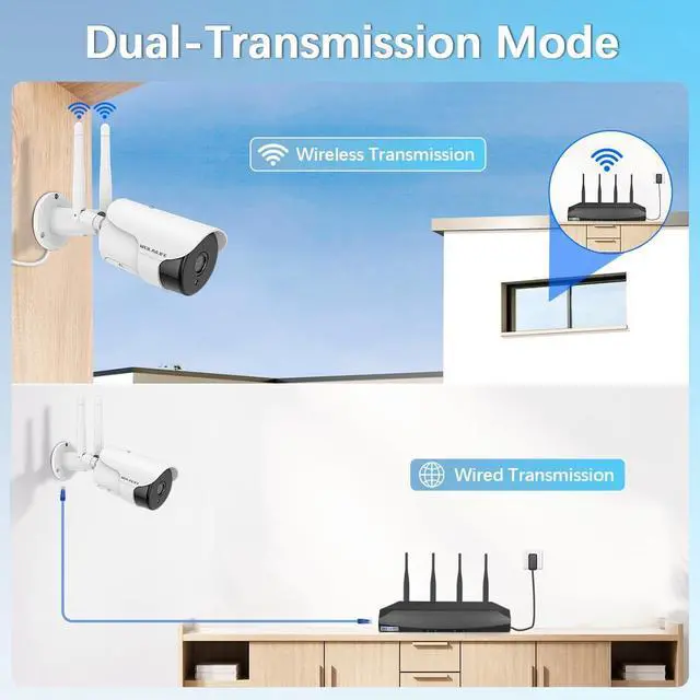 Alt view image 4 of 7 - Gadpiparty 130° Wide-Angle & 2-Way Audio Outdoor Wireless Security Camera System, WiFi Video Surveillance, Home Security Cameras