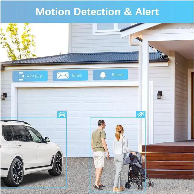 Alt view image 7 of 7 - Gadpiparty 130° Wide-Angle & 2-Way Audio Outdoor Wireless Security Camera System, WiFi Video Surveillance, Home Security Cameras
