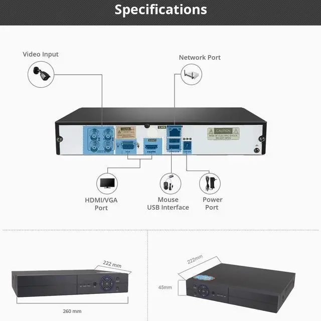 Alt view image 4 of 7 - Gadpiparty 8CH 1080P 5-in-1 HD Analog Hybrid DVR&NVR Support 5MP IP Camera+1080P AHD/TVI/CVI Camera & Analog Camera Standalone DVR CCTV Surveillance Security System Video Recorder(No Hard Driver)