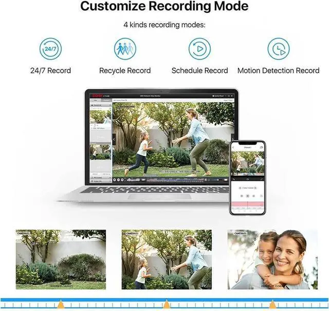 Alt view image 5 of 7 - Gadpiparty Security Camera 8CH 1080P CCTV System Outdoor 5MP Lite Video DVR with 4/8pcs 2MP Security Camera Day/Night Home Video Surveillance System No Monthly Fee