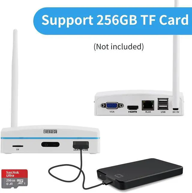 Alt view image 7 of 7 - Gadpiparty Expandable 8CH Mini NVR & Security Cameras System-2pcs 2K Outdoor Cameras & 1pcs 8CH Wifi NVR Kit, Face capture/Record&Playback, Intrusion Detection, SD Card or External HDD For Recording,