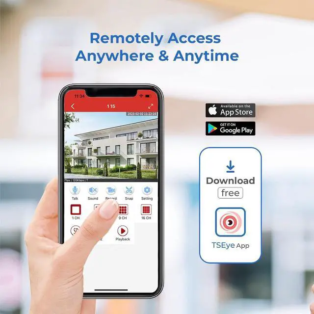 Alt view image 7 of 7 - Gadpiparty Zypola® 8 Channel 4 Camera Outdoor Wired CCTV System, 1080p Full HD, 130 ft Infrared Night Vision, WDR & DNR, H.265, Pre-Installed 1 TB HDD