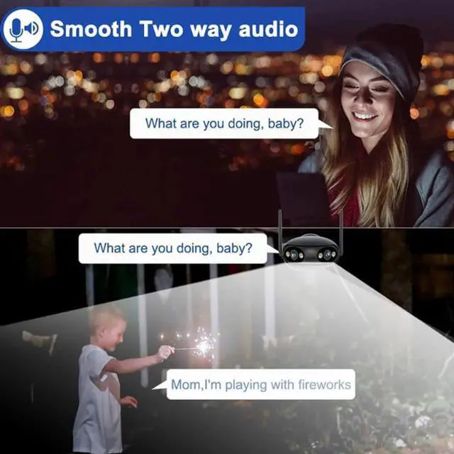 Alt view image 4 of 7 - Gadpiparty 8CH 8MP POE Home Security Camera System with 8 Dual Lens Cameras, 4K Surveillance NVR Kit with Two Way Audio, Color Night Vision, Motion Detection, for Outdoor and Indoor