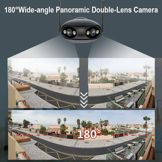 Alt view image 6 of 7 - Gadpiparty 8CH 8MP POE Home Security Camera System with 8 Dual Lens Cameras, 4K Surveillance NVR Kit with Two Way Audio, Color Night Vision, Motion Detection, for Outdoor and Indoor