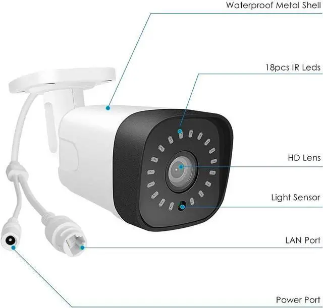 Alt view image 7 of 7 - Gadpiparty Camera Security System, 8 Channel Wired Surveillance 5MP DVR, Motion Detection, Night Vision, Email Alert, Remote Access, Real-Time Monitoring (Size : Standard Kit)