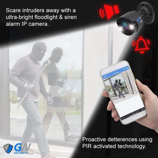 Alt view image 7 of 7 - Gadpiparty GW Security 2-Way Audio Floodlight 5.0 Megapixel PoE Security Camera System, 8 Channel 4K NVR with 4 x 5MP Full-time Color Night Vision IP Camera, Thermal PIR Heat & Motion Sensing, Two Wa