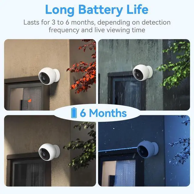 Alt view image 4 of 7 - Magnetic Security Camera Wireless - 2Pack AI Motion Detection, 2K HD Video, Battery Powered, Ease of Setup, 2-Way Audio,IR Color Night Vision, Waterproof, Outdoor & Indoor Surveillance