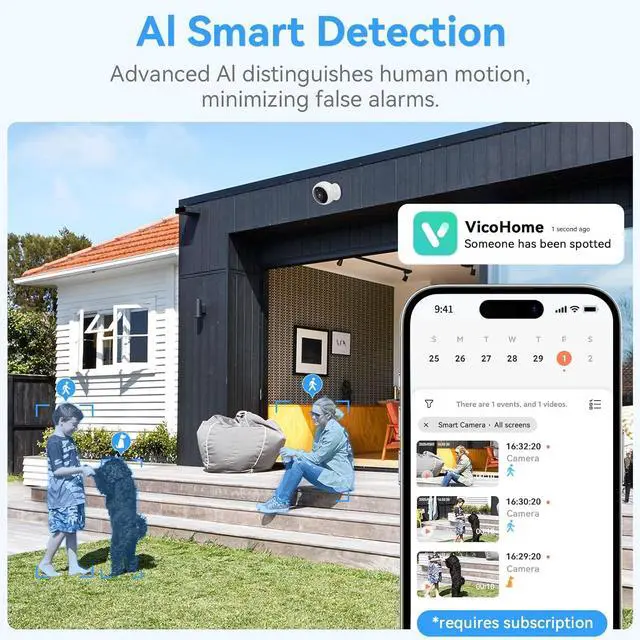 Alt view image 6 of 7 - Magnetic Security Camera Wireless - 2Pack AI Motion Detection, 2K HD Video, Battery Powered, Ease of Setup, 2-Way Audio,IR Color Night Vision, Waterproof, Outdoor & Indoor Surveillance