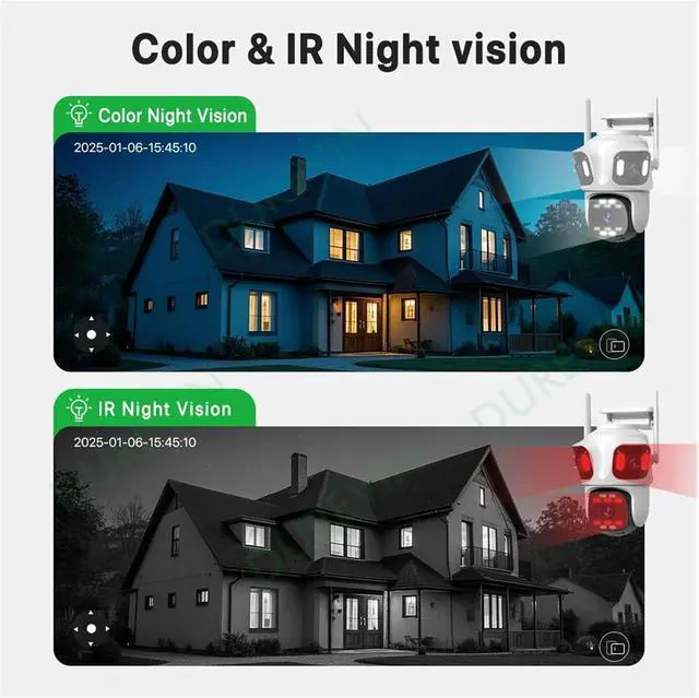 Alt view image 4 of 7 - Three Lens Three Screen IP Camera WiFi External Dual Lens Auto Track 15MP Security PTZ Camera 4K HD Video Surveillance