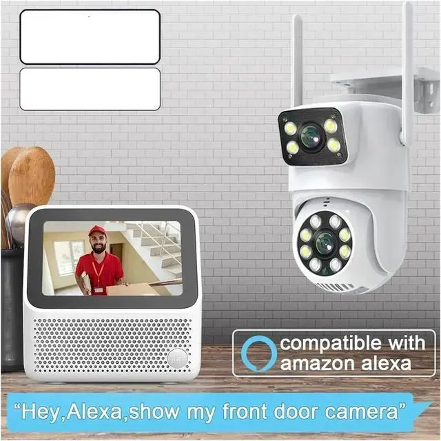 Alt view image 6 of 6 - 4K 8MP Dual Lens PTZ WiFi Camera Full HD Dual Screen Ai Human Auto Tracking Outdoor 4MP Security Video Surveillance Camera