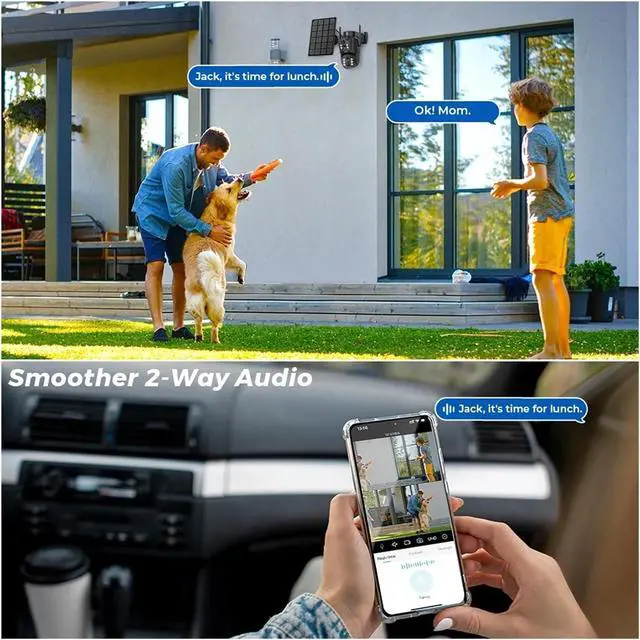 Alt view image 5 of 6 - 4k 8MP WiFi Solar Camera with 7800 MAh Battery Dual Lens Wireless PTZ Camera Color Night Vision Security Surveillance