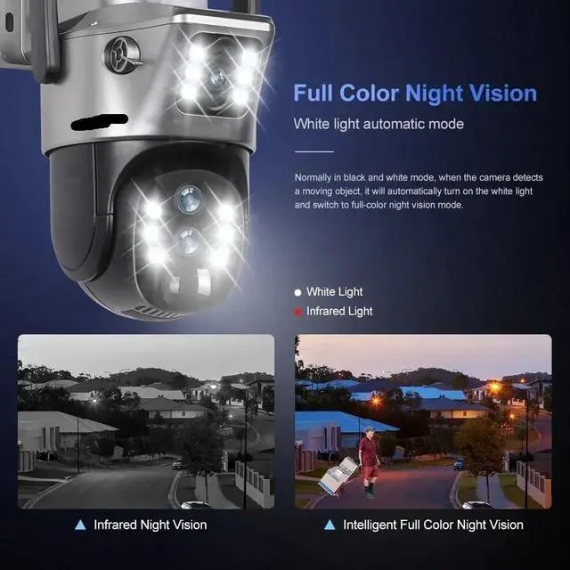 Alt view image 7 of 7 - 12MP 10X Zoom Dual Screen Solar Camera Outdoor 6K 4G/WiFi Three Lens Human Auto Tracking Security Cameras V380 Pro App
