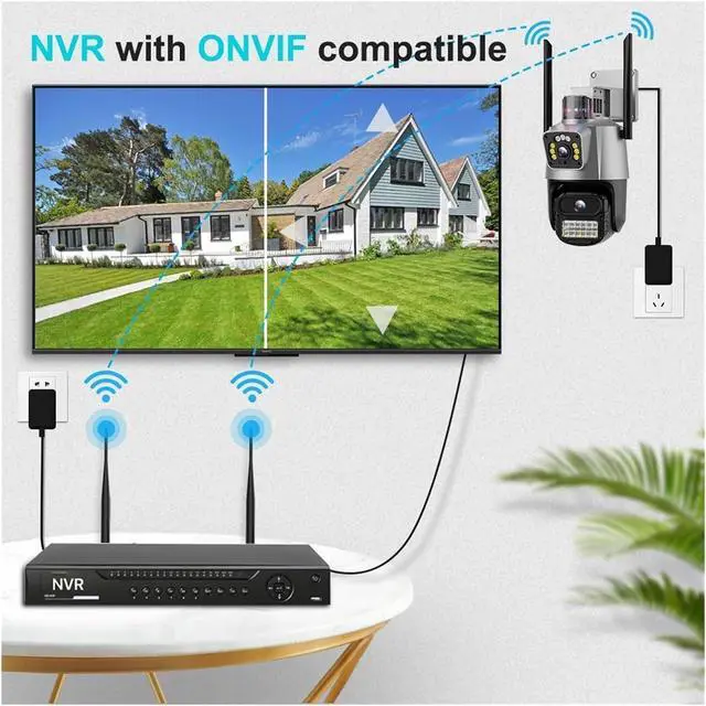 Alt view image 5 of 6 - Outdoor WiFi PTZ Camera 4K 8MP HD Dual-Lens Dual Screen Camera AI Auto Tracking 4MP Video Surveillance Police Light Alarm