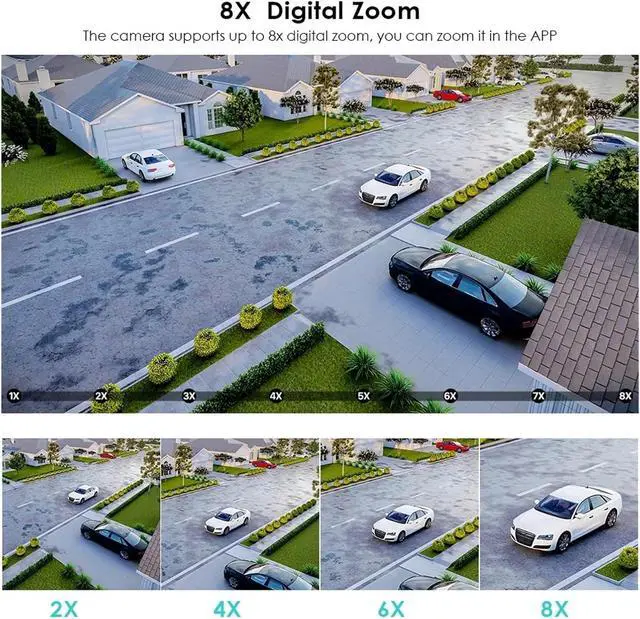 Alt view image 4 of 6 - 8MP 4K 8X Hybrid Zoom 2.8+12mm Dual Lens PTZ IP Camera WiFi Human Detection 4MP Audio Security Video Surveillance Camera