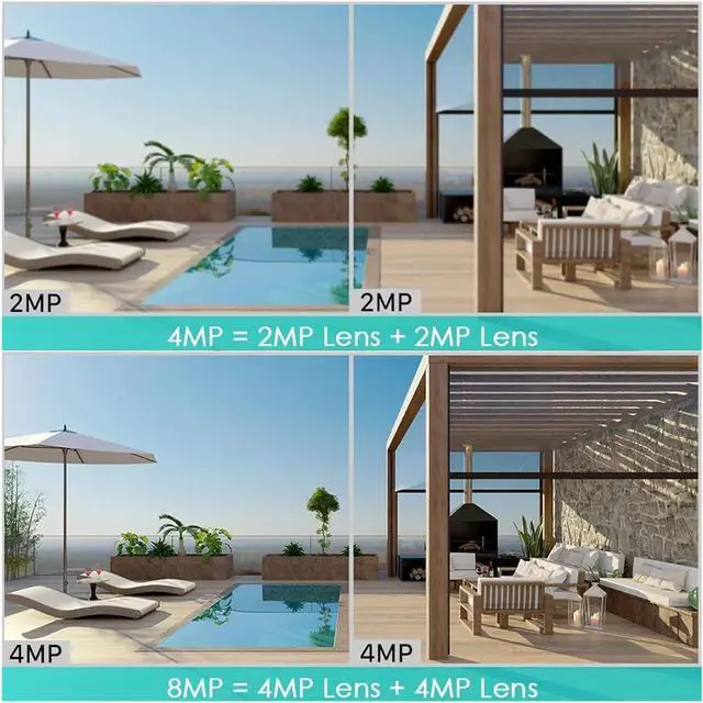 Alt view image 5 of 6 - 8MP 4K 8X Hybrid Zoom 2.8+12mm Dual Lens PTZ IP Camera WiFi Human Detection 4MP Audio Security Video Surveillance Camera