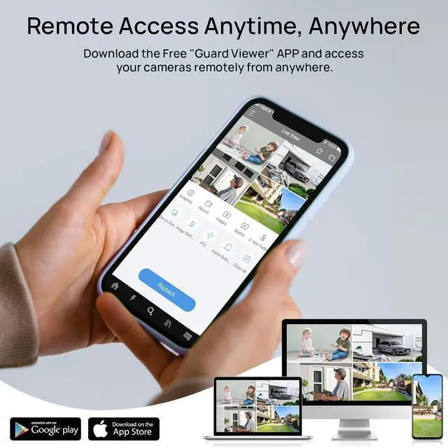 Alt view image 6 of 7 - Gadpiparty VIKYLIN 8CH Security Camera System 2TB HDD, Full Function 4 x 4K 8MP Full Color Turret PoE IP Cameras 2-Way Talk, 2.8mm Lens,98Ft Night Color Vision,Smart AI Human/Vehicle Detection, 112°