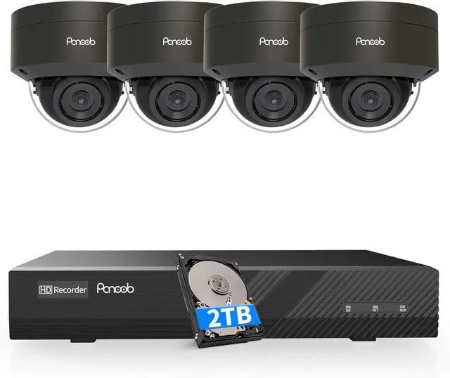 Main image of Gadpiparty 8CH 4K PoE Security Camera Systems, 4K/8MP 8-Channel NVR w/ 2TB HDD, 4PCS Wired 8MP 2.8mm Smart Human Detection Outdoor Dome IP Cameras for Home Business 24/7 Audio Recording