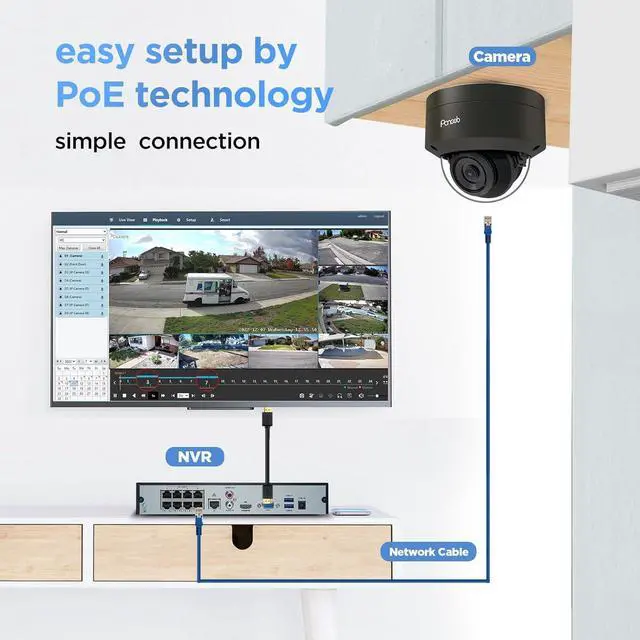 Alt view image 2 of 7 - Gadpiparty 8CH 4K PoE Security Camera Systems, 4K/8MP 8-Channel NVR w/ 2TB HDD, 4PCS Wired 8MP 2.8mm Smart Human Detection Outdoor Dome IP Cameras for Home Business 24/7 Audio Recording