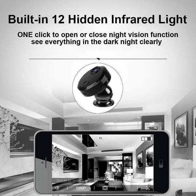 Alt view image 2 of 7 - Gadpiparty XHMCDZ Mini Spy Camera WiFi Hidden Camera Wireless HD 1080P Indoor Home Small Spy Cam Security Cameras/Nanny Cam with Motion Detection/Night Vision