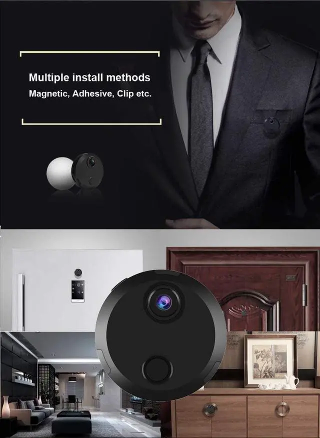 Alt view image 3 of 7 - Gadpiparty XHMCDZ Mini Spy Camera WiFi Hidden Camera Wireless HD 1080P Indoor Home Small Spy Cam Security Cameras/Nanny Cam with Motion Detection/Night Vision