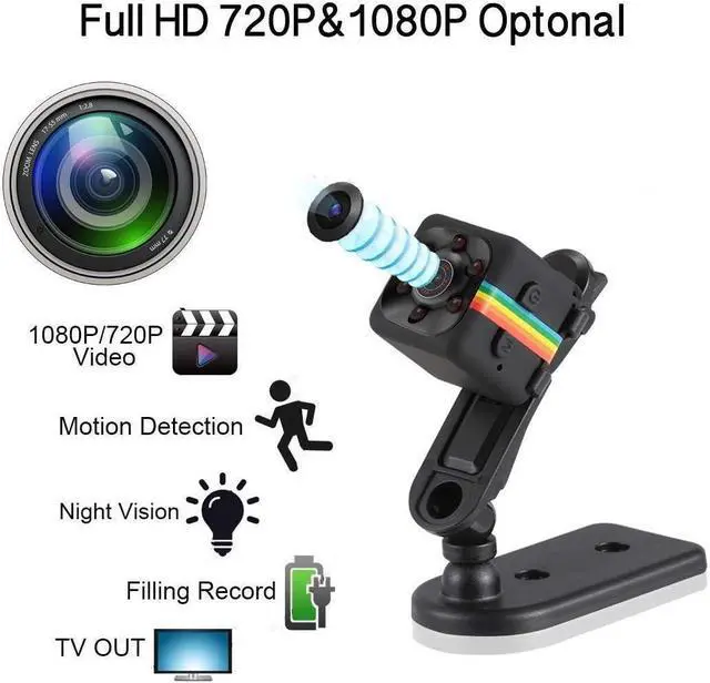 Alt view image 3 of 7 - Gadpiparty XHMCDZ Mini Spy Camera Secret Camera 1080P Spy Camera with IR Night Vision & Motion Detection, Small Surveillance Camera for Home (Size : 8G Memory Card)
