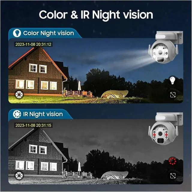 Alt view image 7 of 7 - 3K 3MP 4G SIM Camera Solar Panel Security PTZ Camera Night Vision PIR Human Detection Surveillance Solar Battery Camera