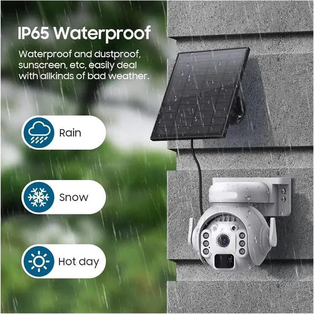 Alt view image 4 of 7 - 3K 3MP 4G SIM Camera Solar Panel Security PTZ Camera Night Vision PIR Human Detection Surveillance Solar Battery Camera