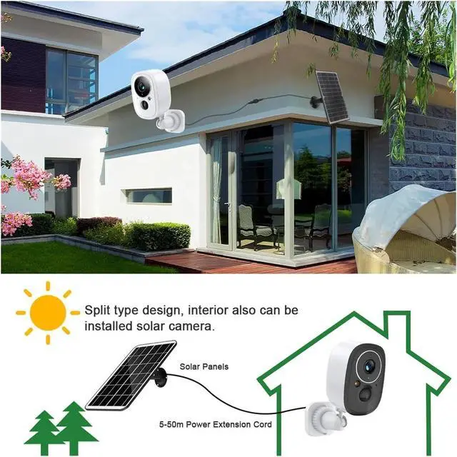 Alt view image 6 of 6 - Smart Low Power Battery Camera Outdoor Waterproof WiFi 5MP HD PIR Motion Detect Security CCTV Camera Cloud Storage(5MP Add 32G Card)