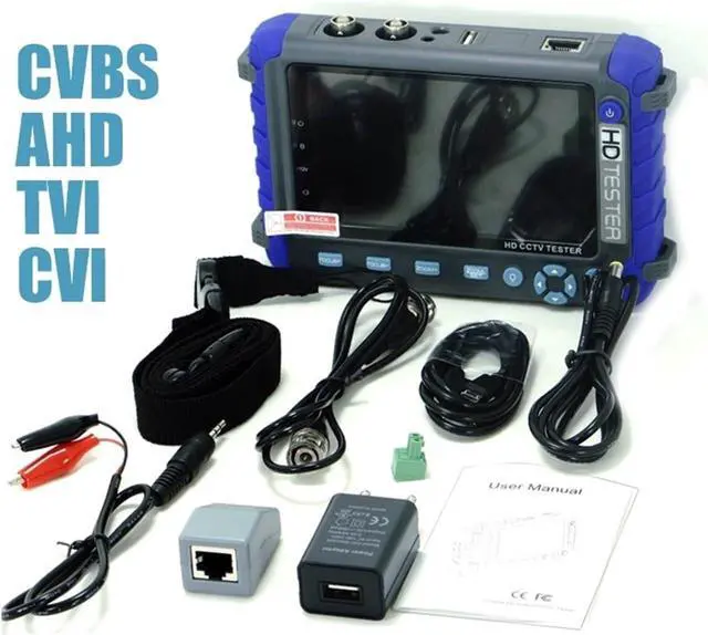 Alt view image 2 of 6 - CCTV Tester, IV8C CCTV Camera Monitor Professional Testing Tool 5 Inch Display 8MP AHD TVI CVI CVBS Tester PTZ