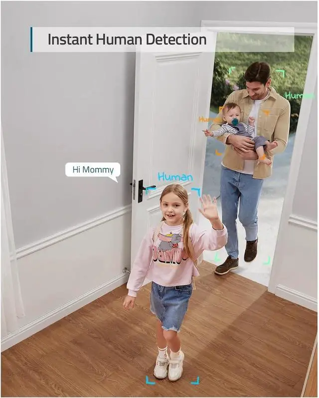 Alt view image 4 of 6 - Security Solo IndoorCam C24 IP Camera WiFi 2K 2-Way Audio Camera Wi-Fi Human Pet AI Works Voice Assistants Night Vision Cam