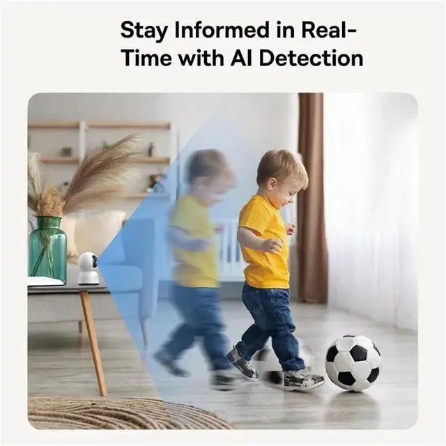 Alt view image 4 of 6 - Security Camera 3MP 2K Pan&Tilt Home Protection Smart 2.4G WiFi IP Camera Wireless Home Security Full HD Auto AI Tracking(US Plug)