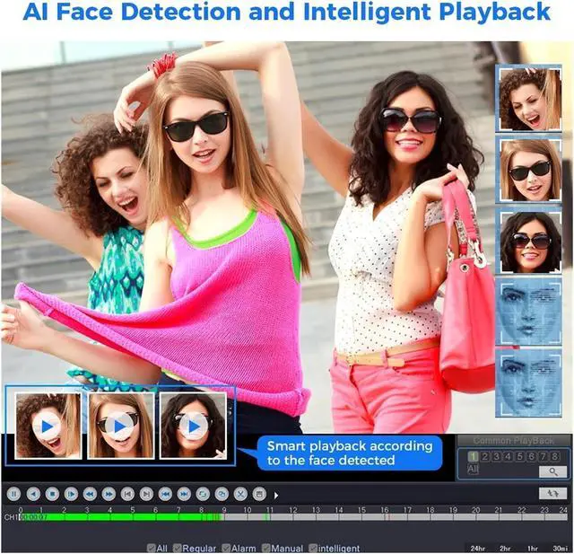 Alt view image 5 of 7 - Full Color Night Vision 5MP 8MP 4K POE IP Camera Waterproof Face Detect Home Security Video Surveillance Cam CCTV System