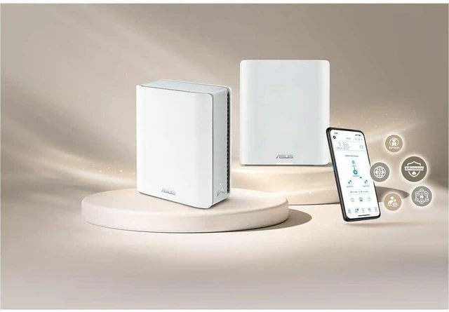 Alt view image 2 of 7 - ASUS ZenWiFi BT8 WiFi 7 Mesh Router - Tri-Band, 5.9k sq. ft., 14 Gbps (2PK)