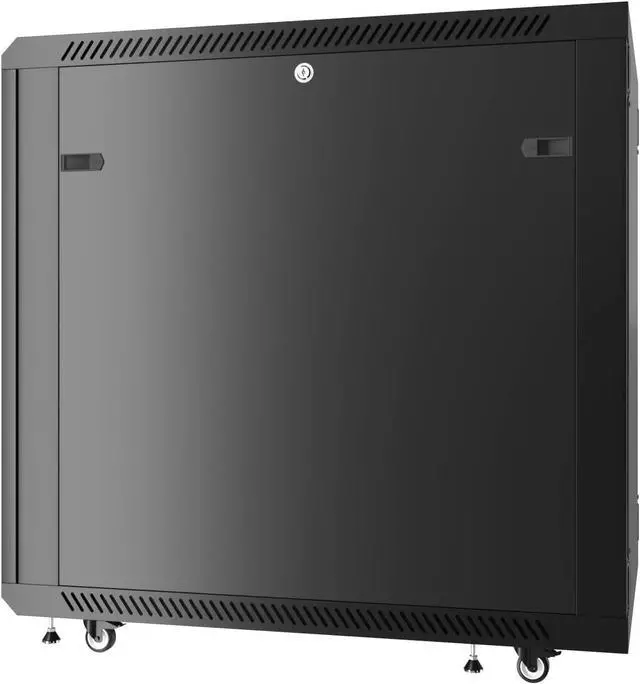 Alt view image 5 of 7 - Sysracks 15U Server Rack Network 35 inch Deep Lockable Server Cabinet Rackmount on Casters with - POWERBAR - Shelf - Fan - Hardware - for Data - AV - Computer - Networking - PC Equipment