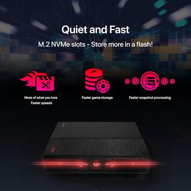 Alt view image 5 of 7 - Asustor Flashstor 6 FS6706T - 6 Bay All-SSD NAS Storage, Quad Core 2.0GHz, Six M.2 SSD, Dual 2.5GbE, 4GB RAM DDR4, Network Attached Storage (Diskless)