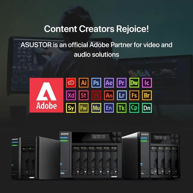Alt view image 6 of 7 - Asustor Lockerstor 2 Gen2 AS6702T - 2 Bay NAS, Quad-Core 2.0 GHz CPU, 4x M.2 NVMe slots (PCIe 3.0), Dual 2.5GbE, 4GB DDR4 RAM, Network Attached Storage (Diskless)