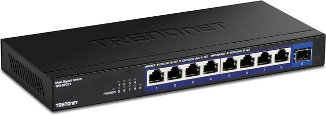 Main image of TRENDnet 9-Port Unmanaged 2.5G Switch with 10G SFP+ Port, TEG-S5091